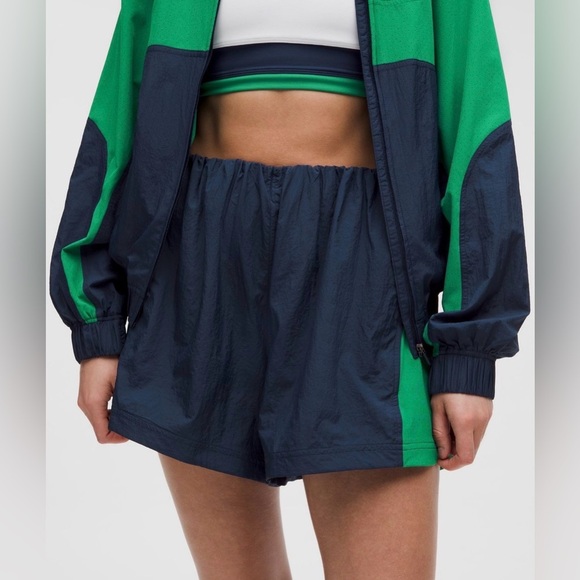 Lululemon Nylon High‑Rise Short 5″ Retro Remix Set In Navy – Size M – NWT - Picture 4 of 8